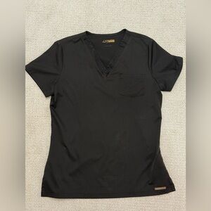 Black V-Neck Women's Top